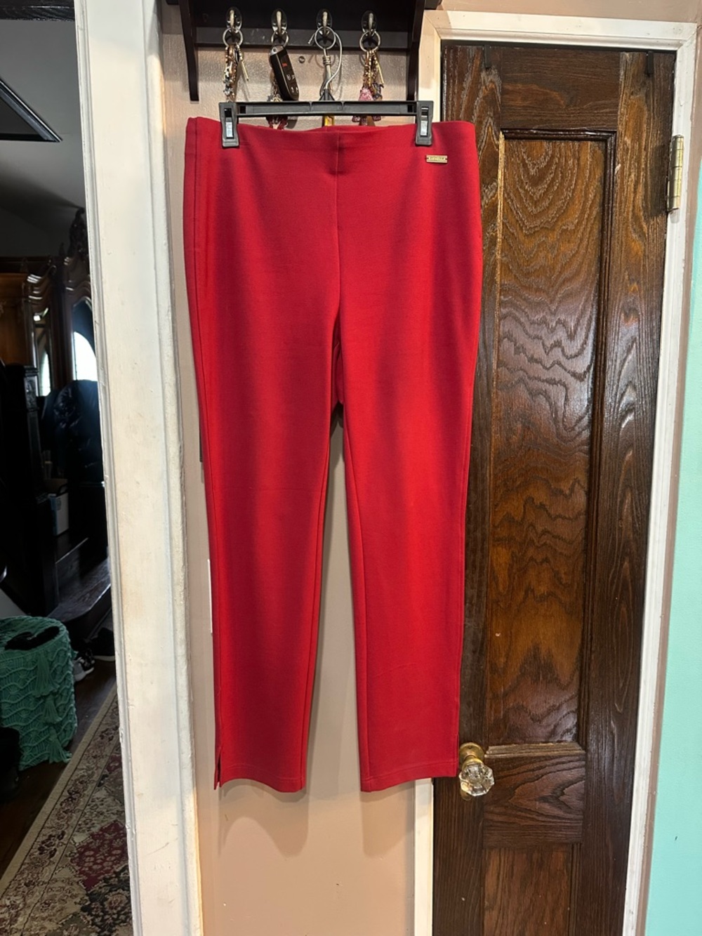 Rafaella Red Straight Leg Knit Pants